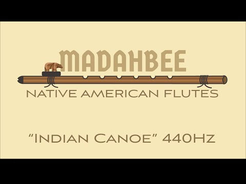 Unique Indian Canoe 440 Hz D minor made From California Redwood an Allan Madahbee Native American Flute