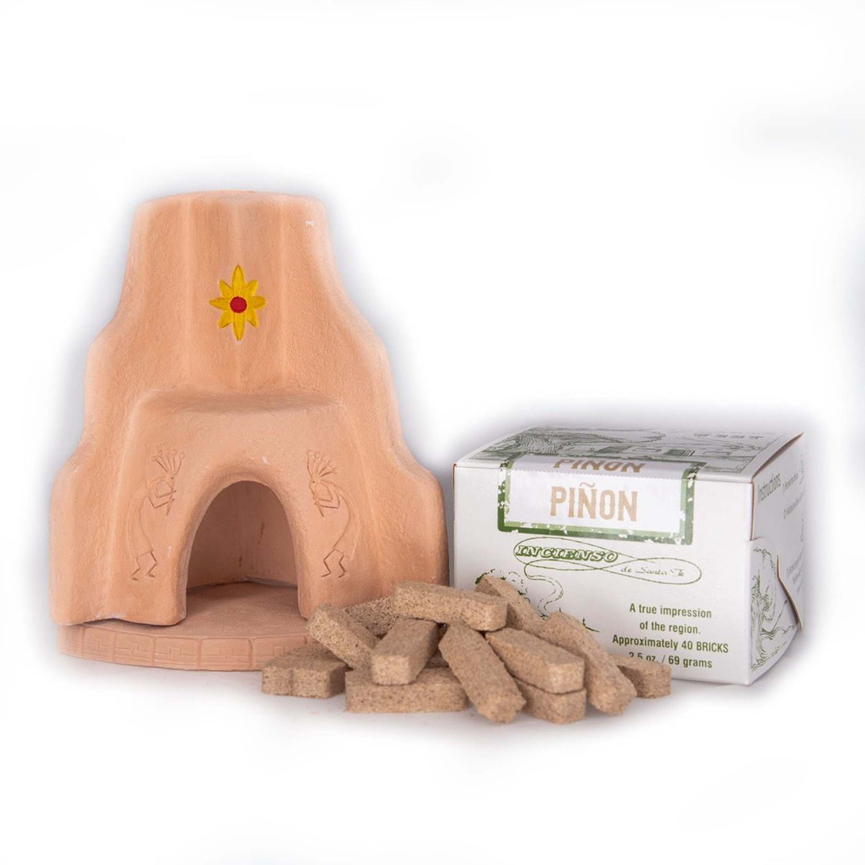 Southwest Style Corner Fireplace with Pinon 40 Count Box of Natural Wo –  BThunder